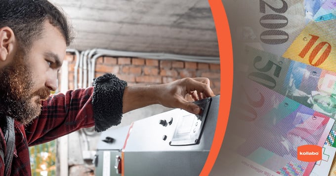 A man is putting money into a machine.